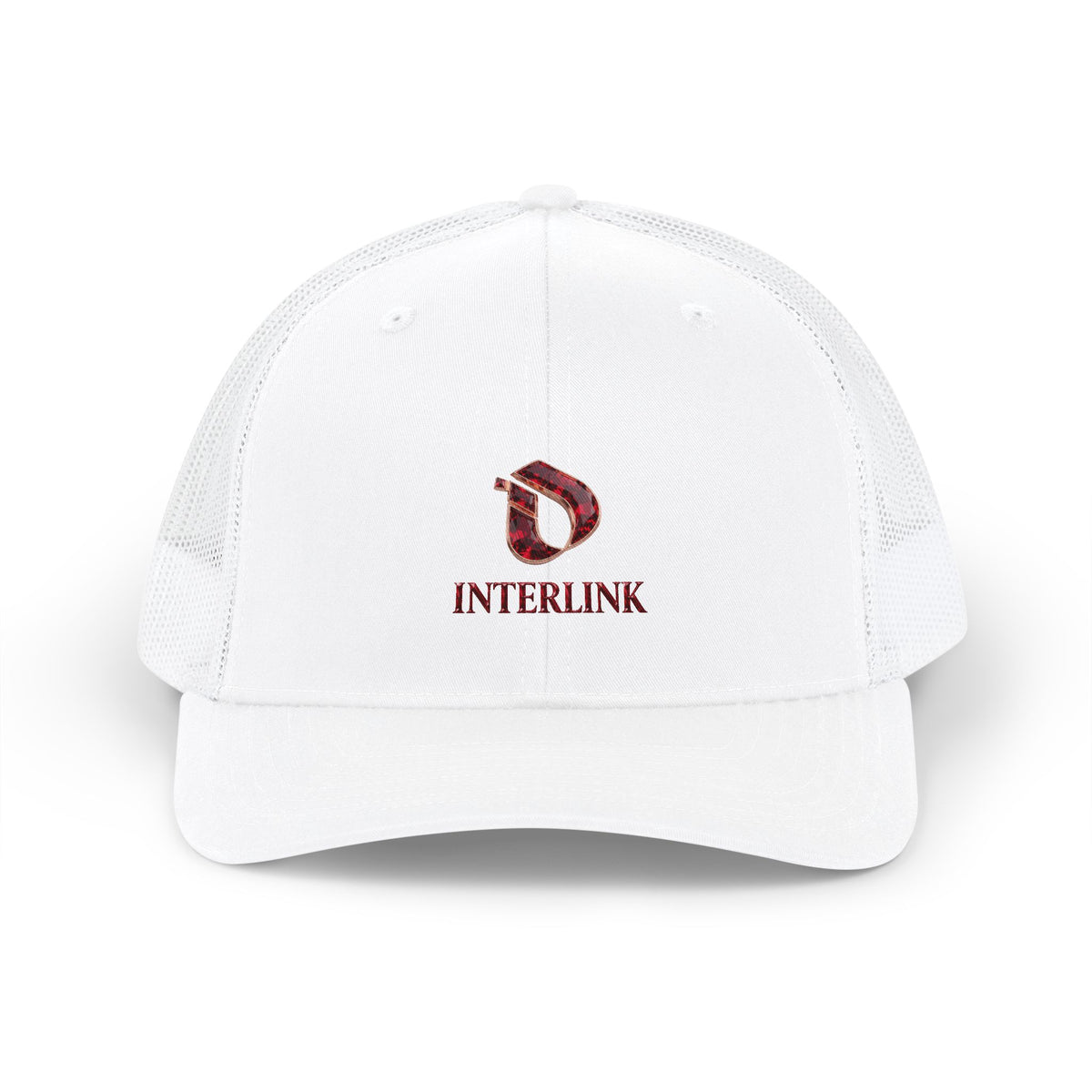 Interlink Logo Cotton-Blend Mesh Trucker Cap