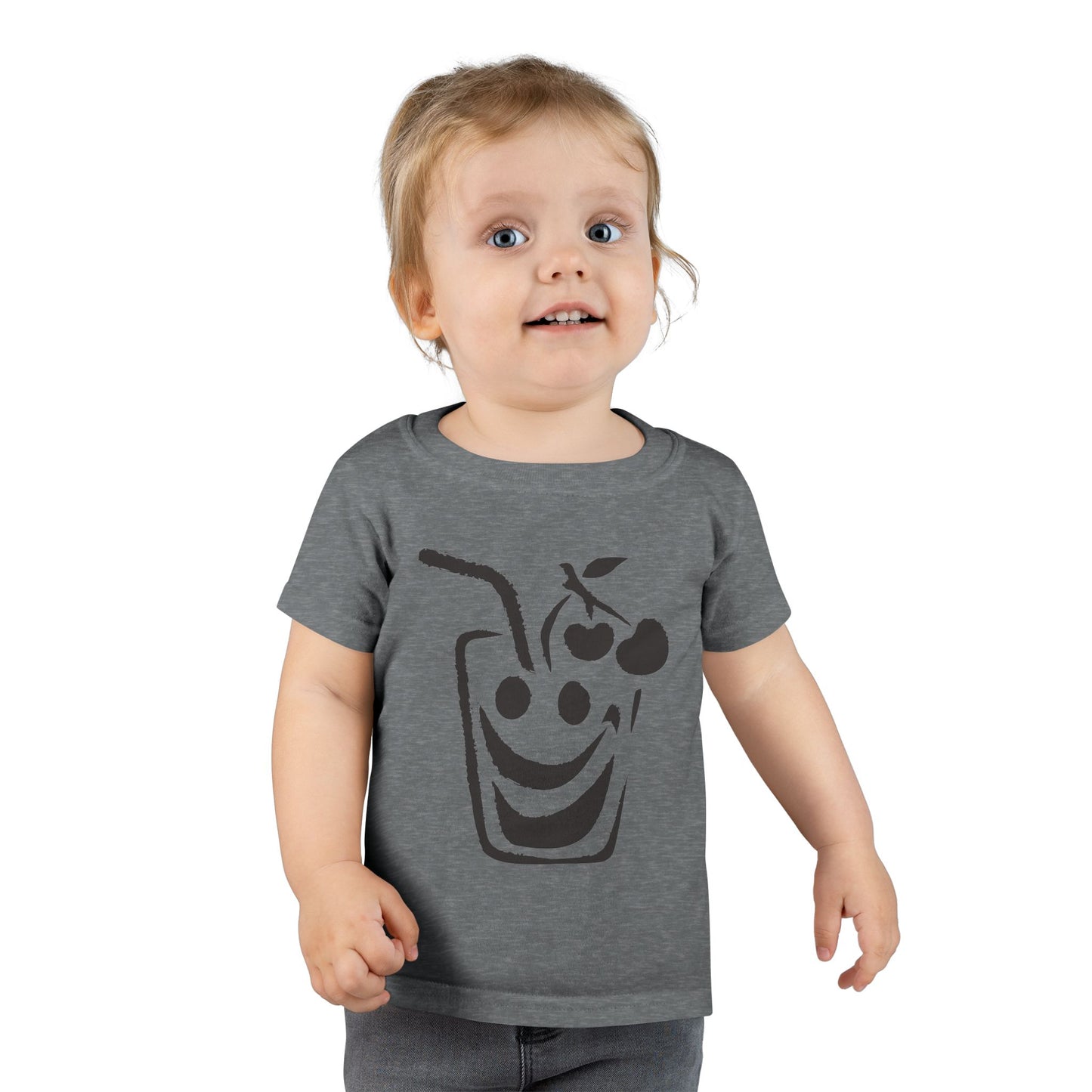 Toddler Smiling Juice Cup Graphic T-Shirt