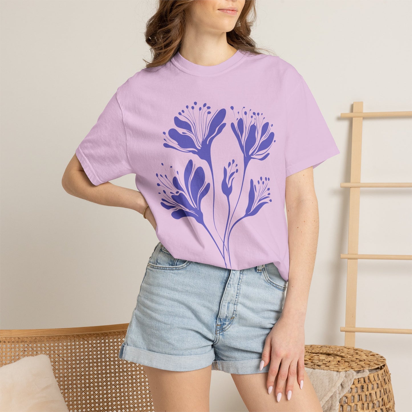 Purple Floral Graphic T-Shirt