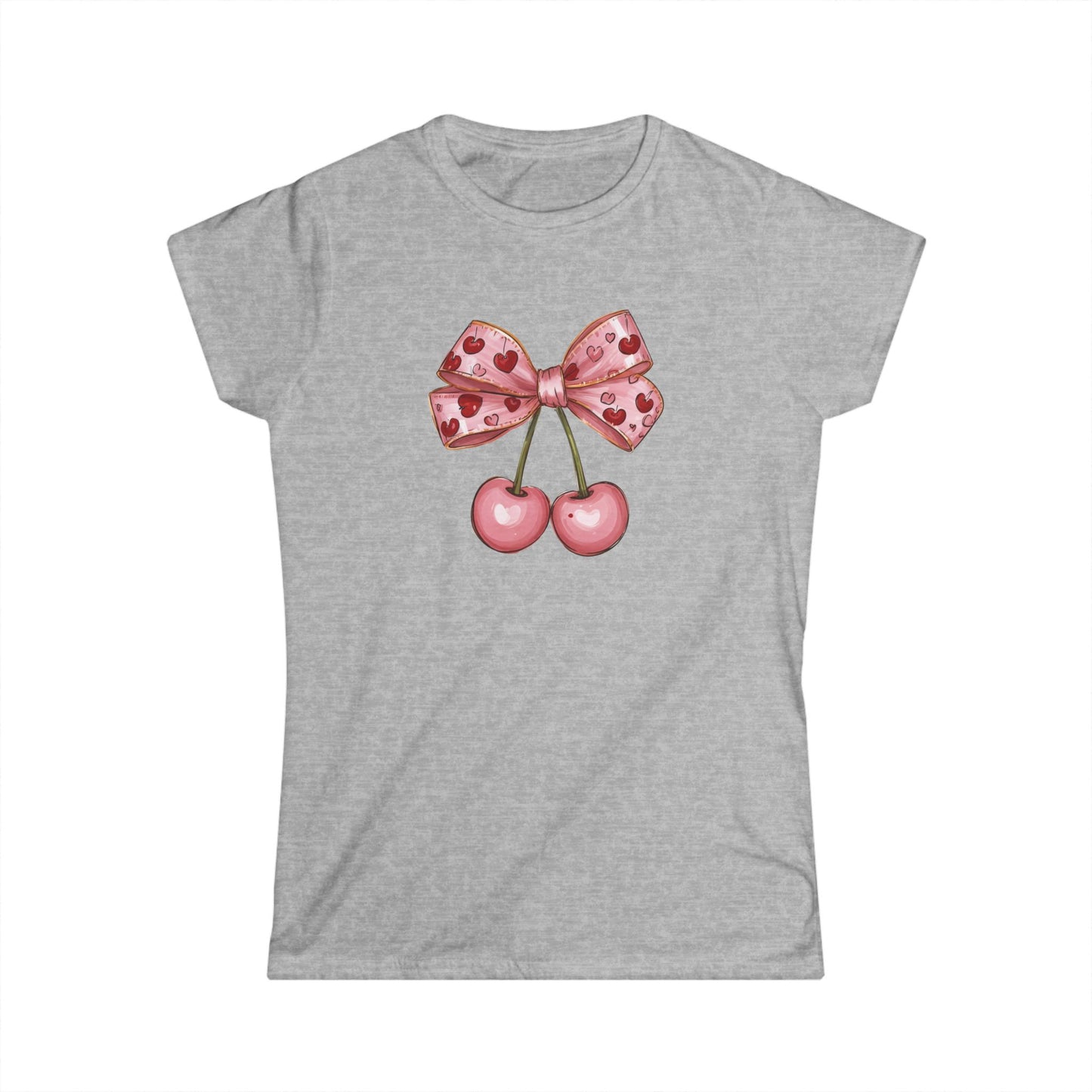 Pink Cherry Bow Graphic Women’s Tee