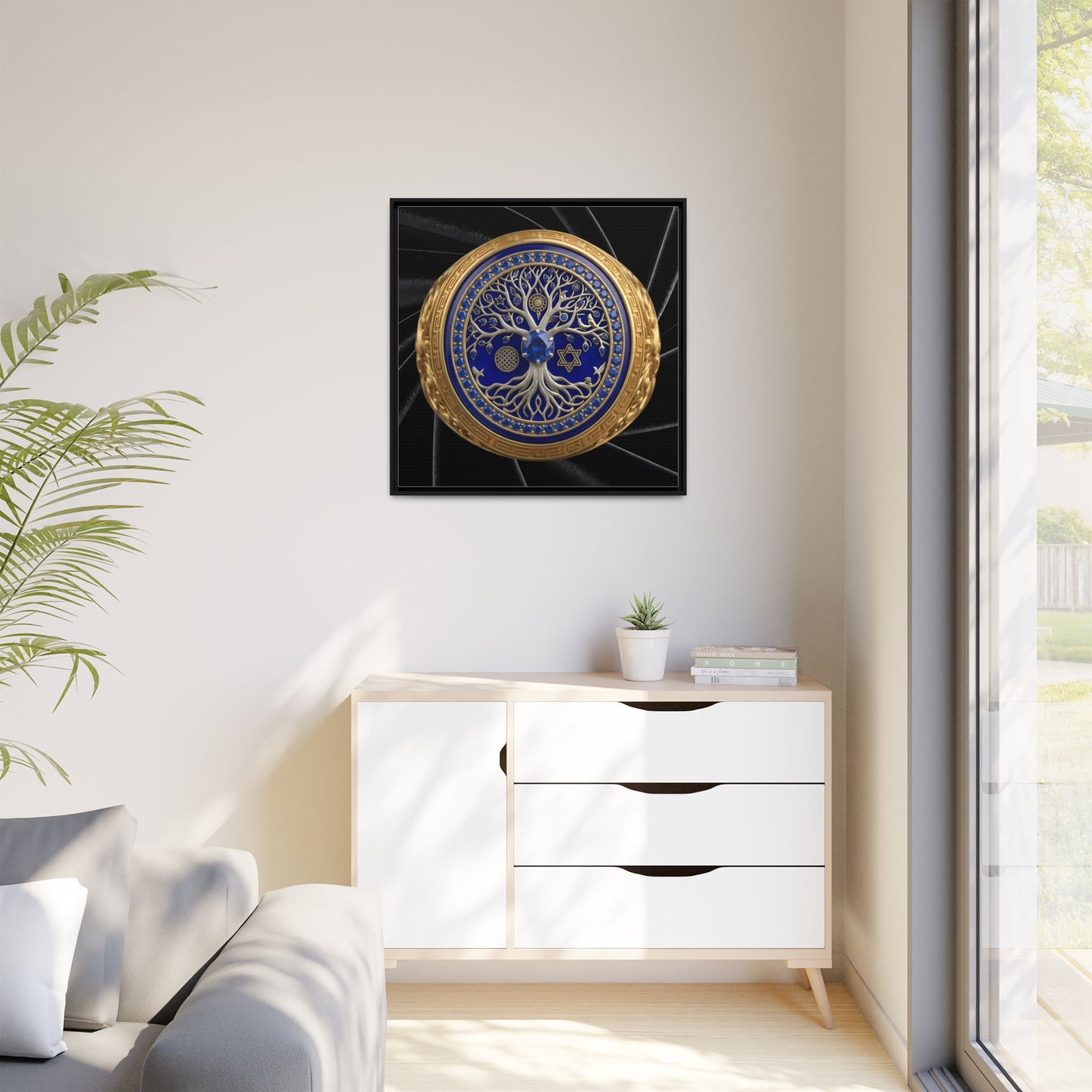 Filigree Tree of Life Framed Canvas