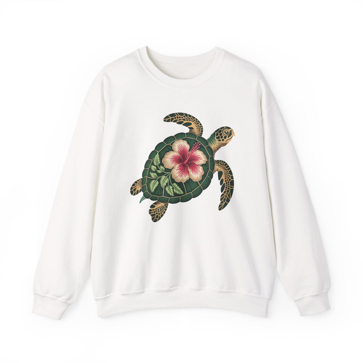 Sea Turtle Floral Graphic Women's Crewneck Sweatshirt
