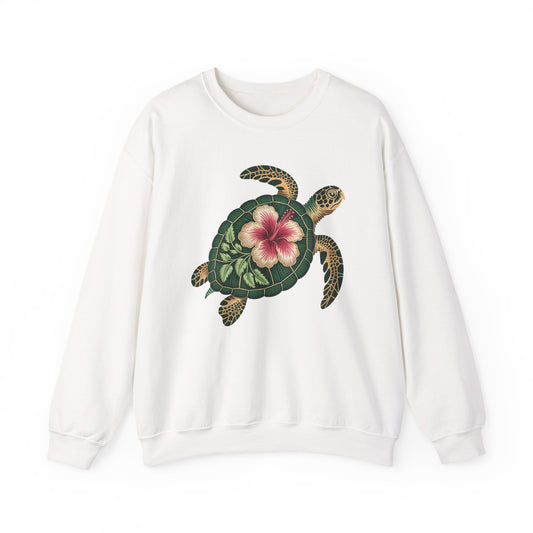 Sea Turtle Floral Graphic Women's Crewneck Sweatshirt