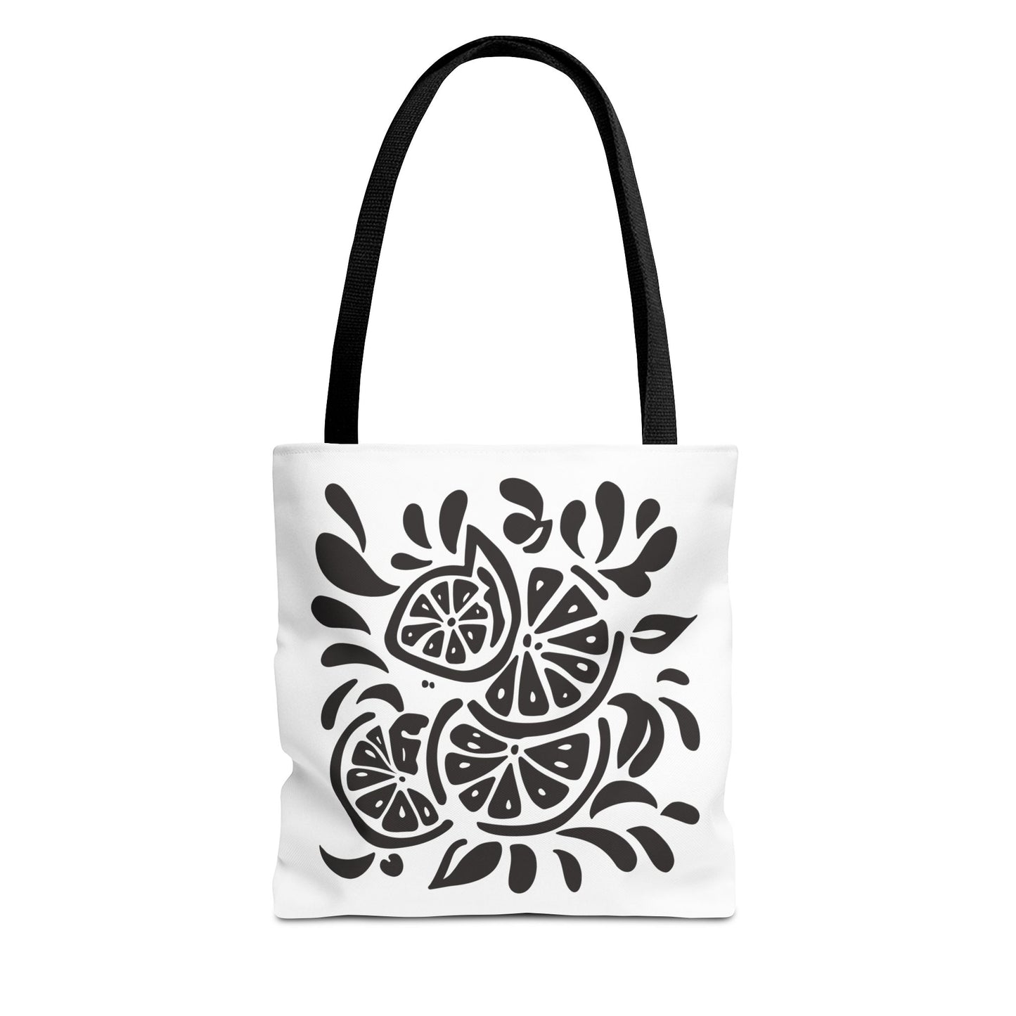 Monochrome Citrus Floral Tote Bag