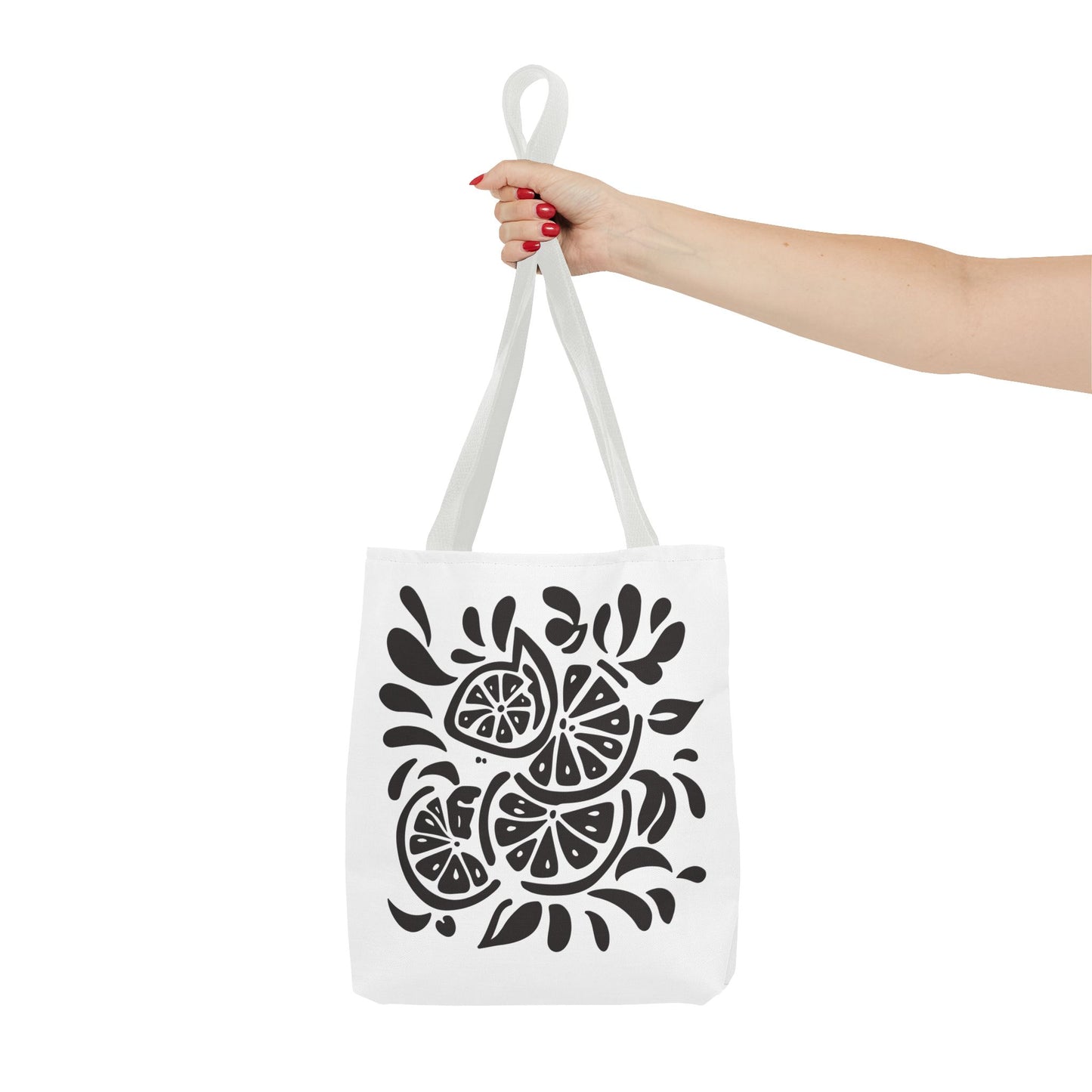 Monochrome Citrus Floral Tote Bag