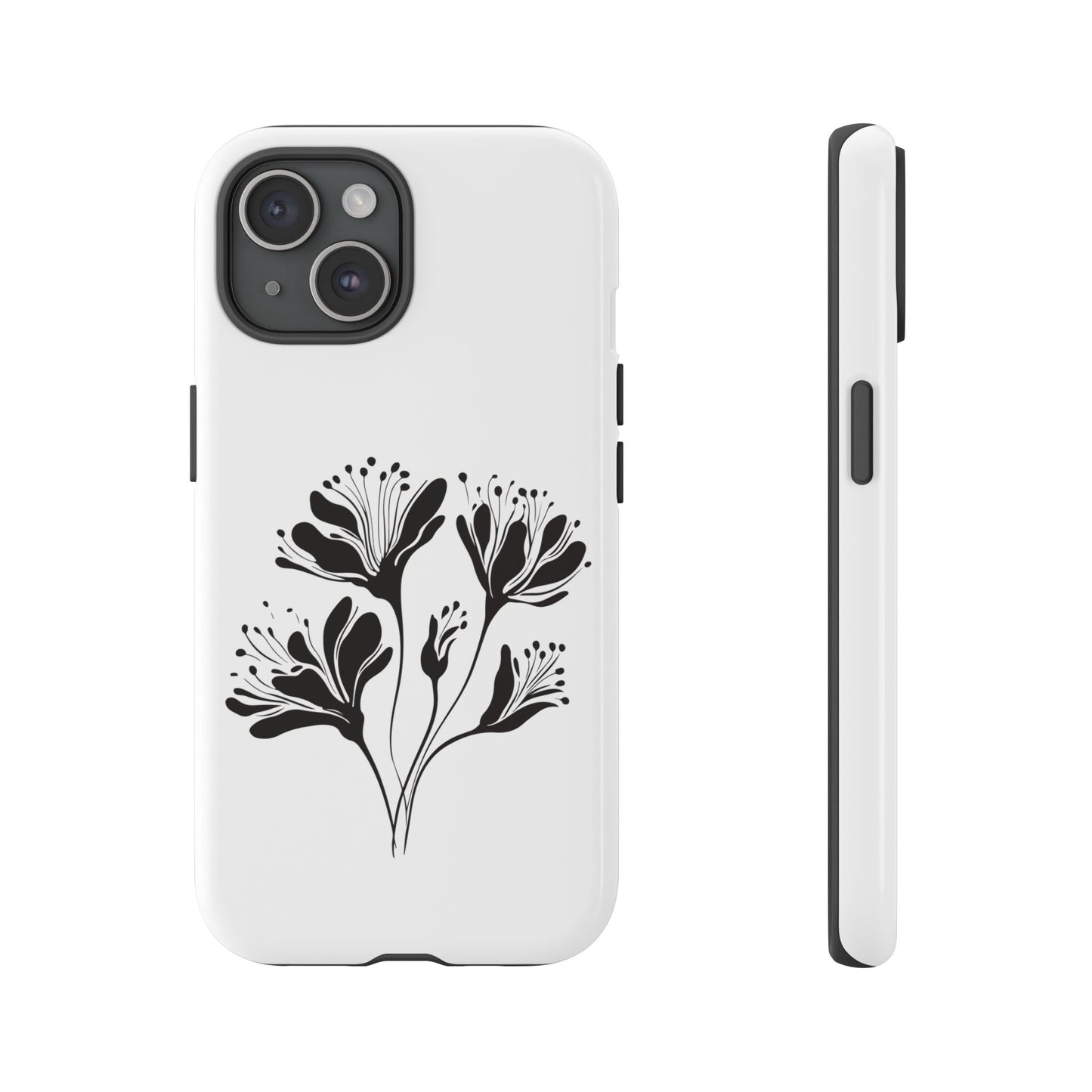 Botanical Black Floral Tough Phone Case