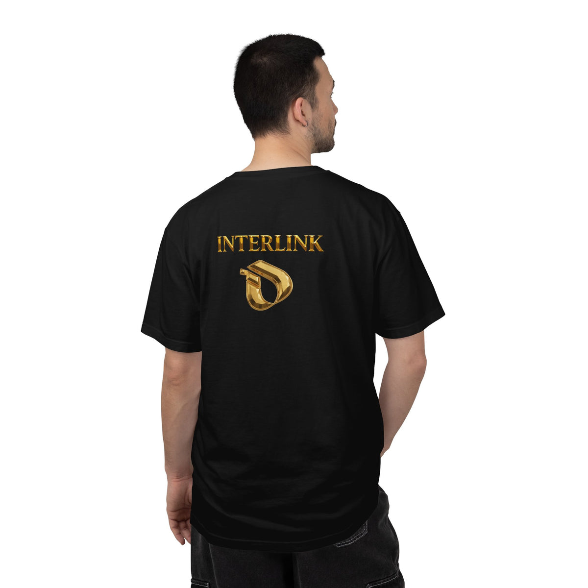 Interlink Sculpted Gold Back Print Cotton Tee