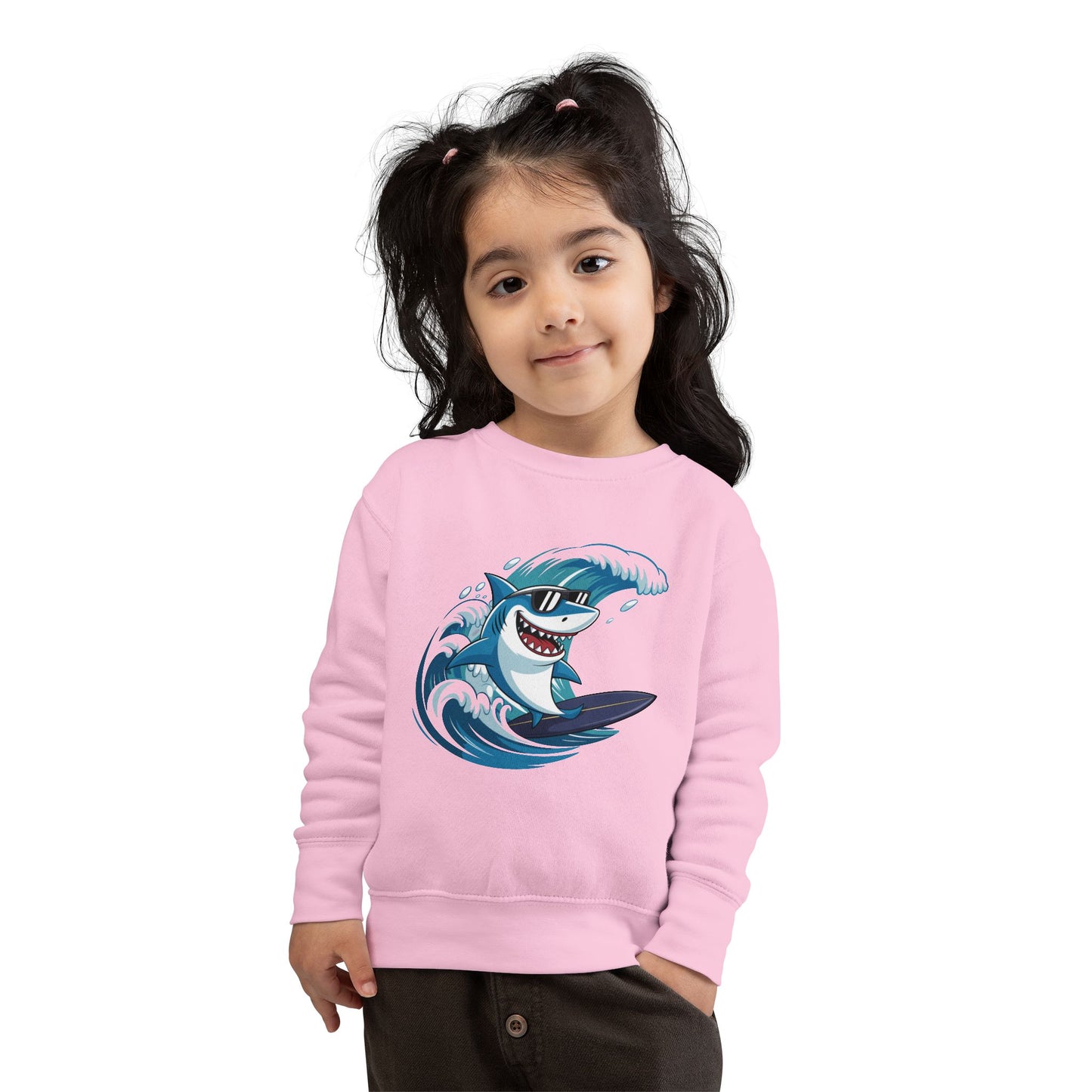 Surfing Shark Toddler Crewneck Sweatshirt
