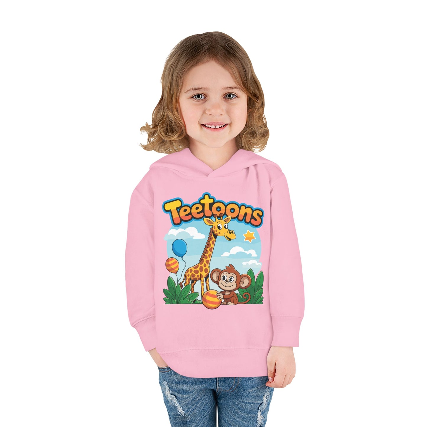 Giraffe and Monkey Toddler Pullover Hoodie