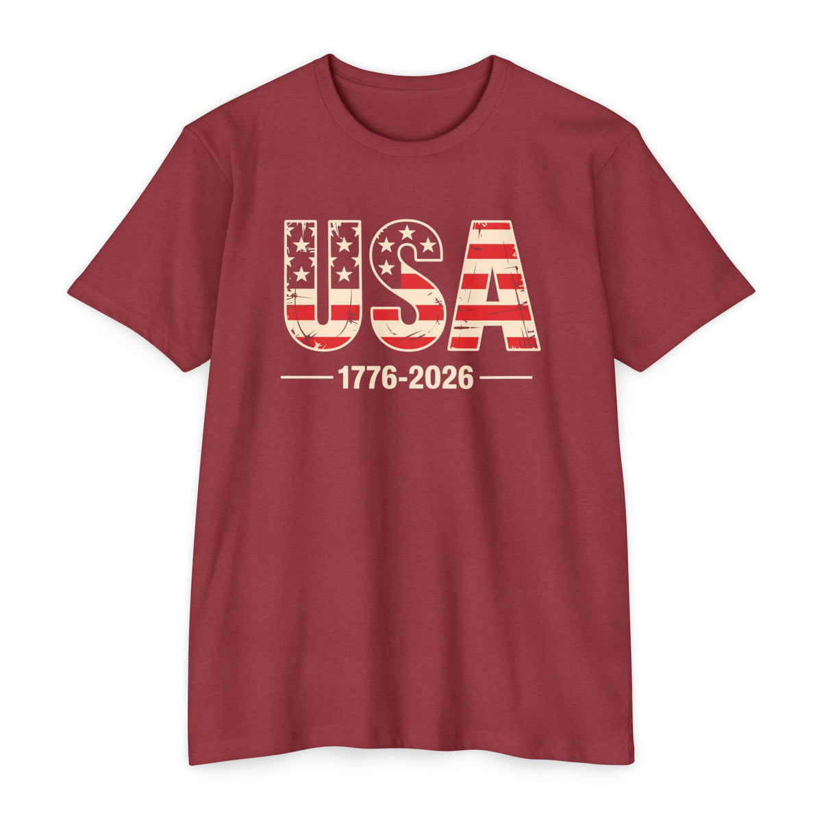 USA 1776-2026 Patriotic Flag Graphic T-Shirt