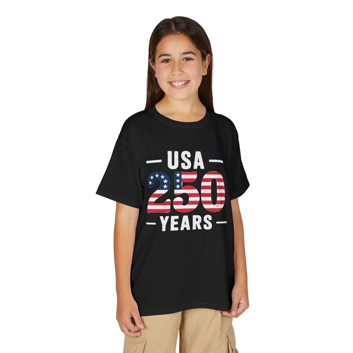 Youth USA 250 Years Patriotic Flag T-Shirt