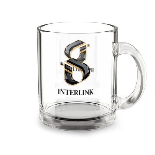 Dark Onyx Interlink 10oz Clear Glass Mug