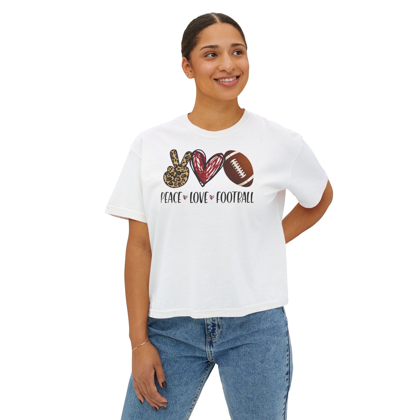 Football Heart Boxy Tee