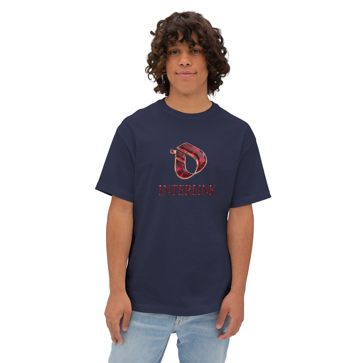 Ruby Gemstone Interlink Front Logo Boxy Tee