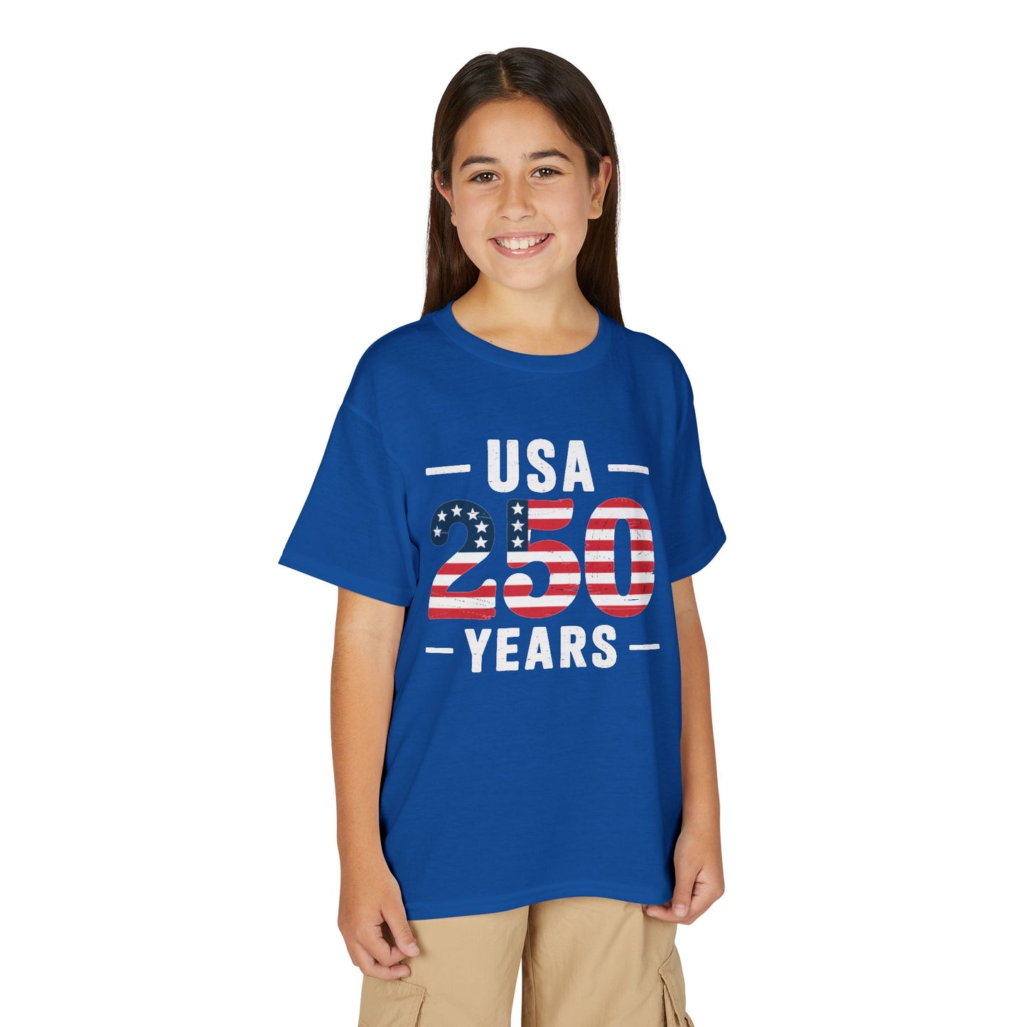 Youth USA 250 Years Patriotic Flag T-Shirt