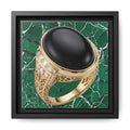 Emerald Vein Onyx Ring Framed Canvas