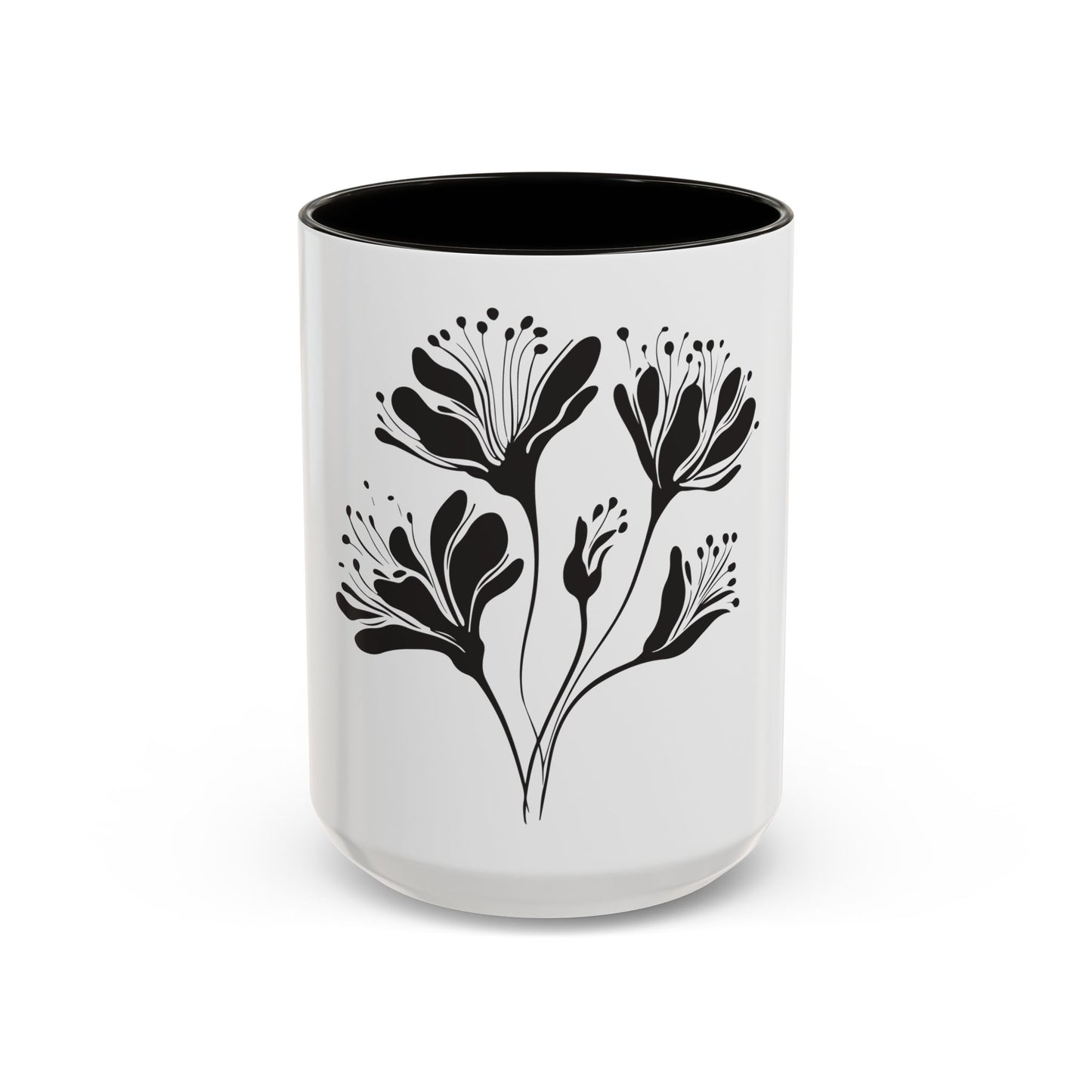 Monochrome Botanical Accent Mug