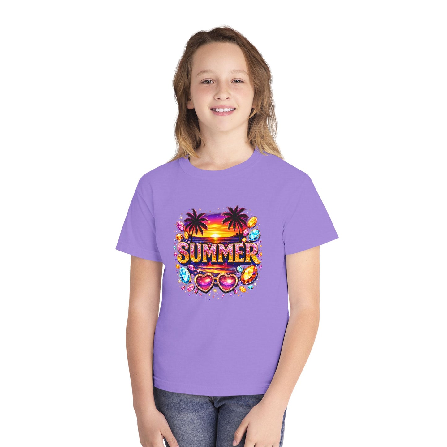 Youth Summer Retro Palm Beach Graphic Tee