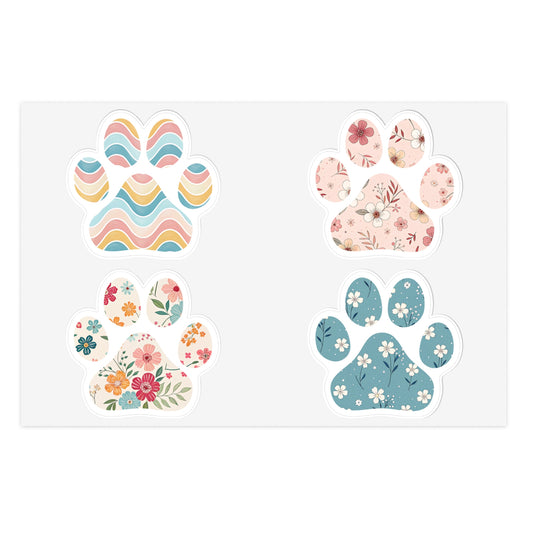 Pastel Meadow Paws Stickers
