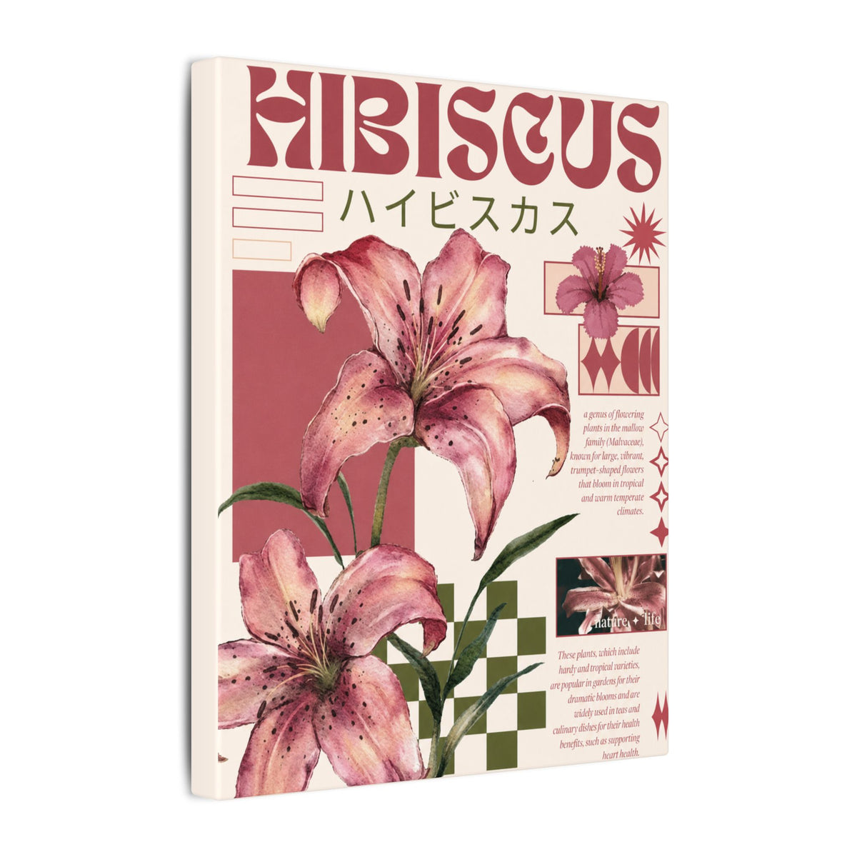 Hibiscus Botanical Matte Canvas Print