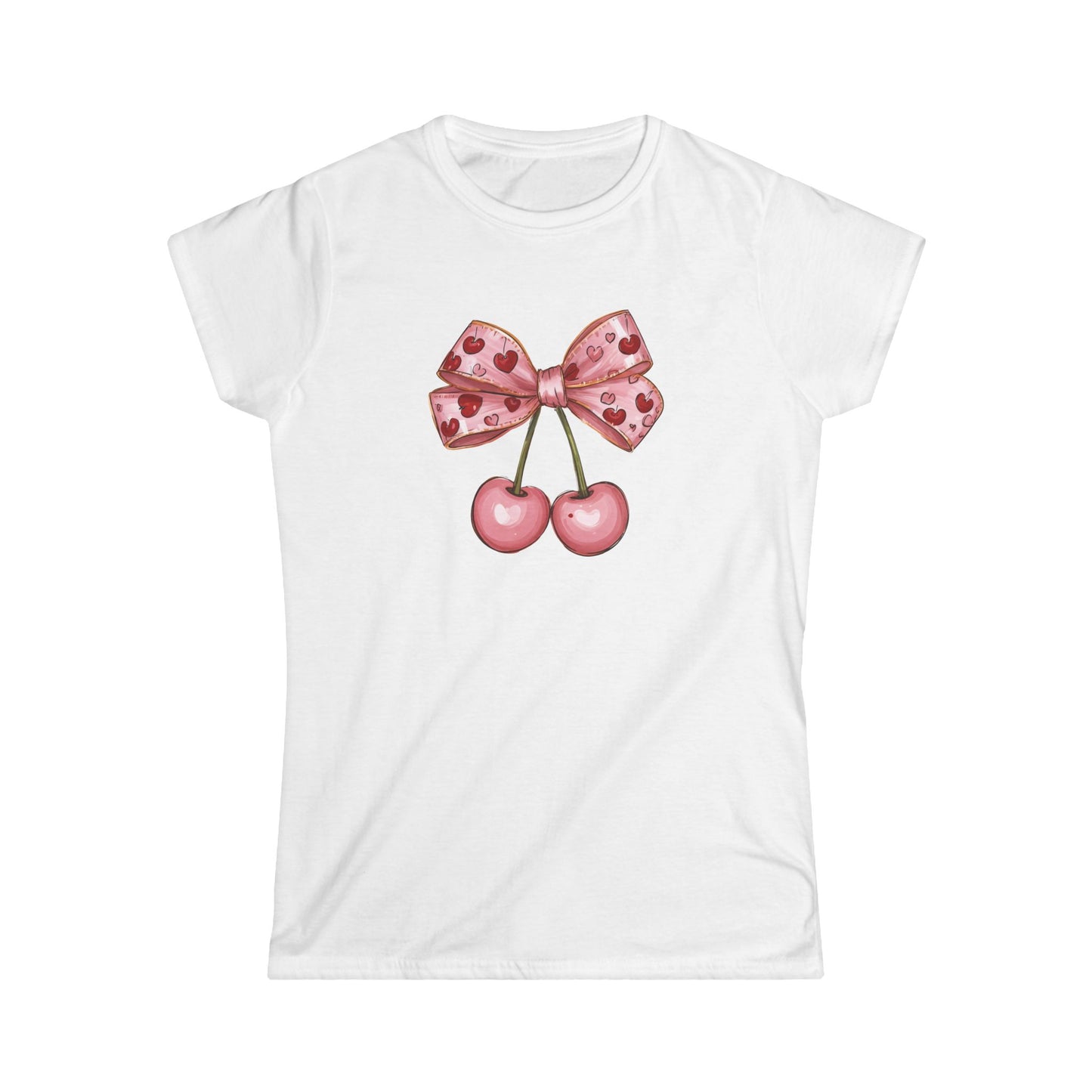 Pink Cherry Bow Graphic Women’s Tee