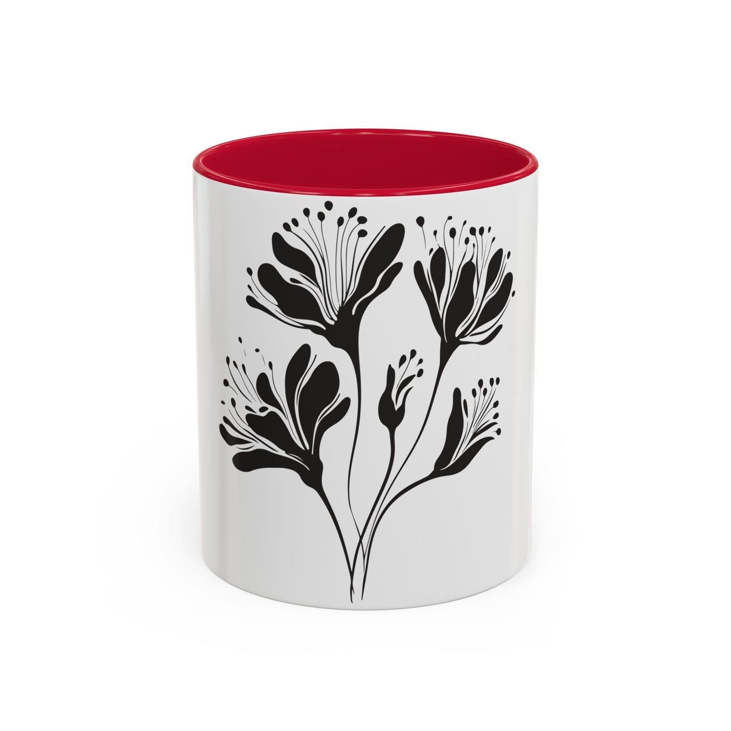Monochrome Botanical Accent Mug