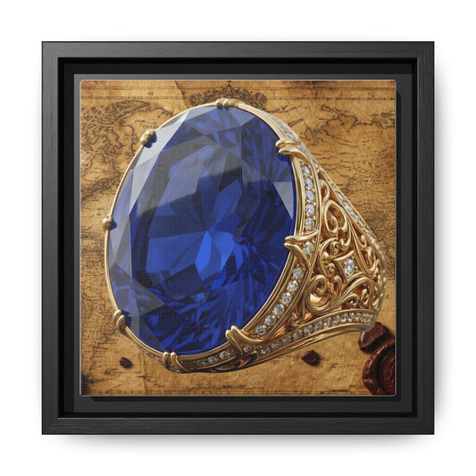 Sapphire Filigree Ring Framed Canvas