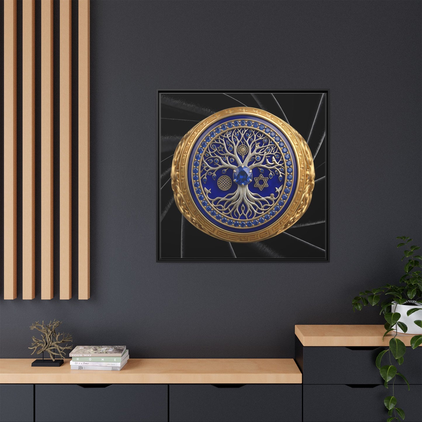 Filigree Tree of Life Framed Canvas