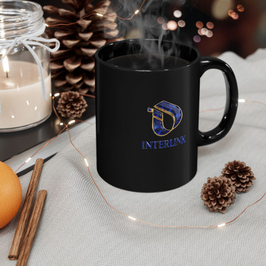 Sapphire Nightglow Interlink Black Ceramic Mug