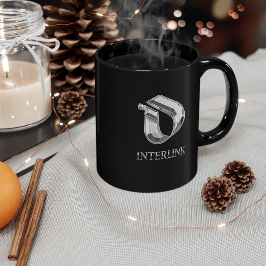 Chrome Facet Interlink Noir Ceramic Mug