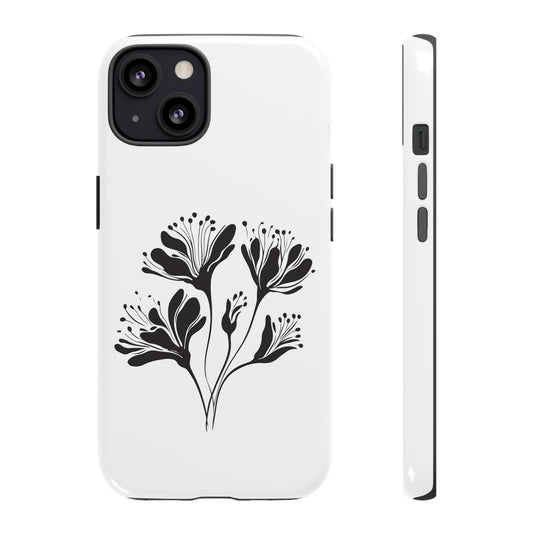 Botanical Black Floral Tough Phone Case