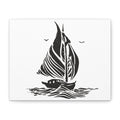 Minimal Sailboat Canvas Wall Art