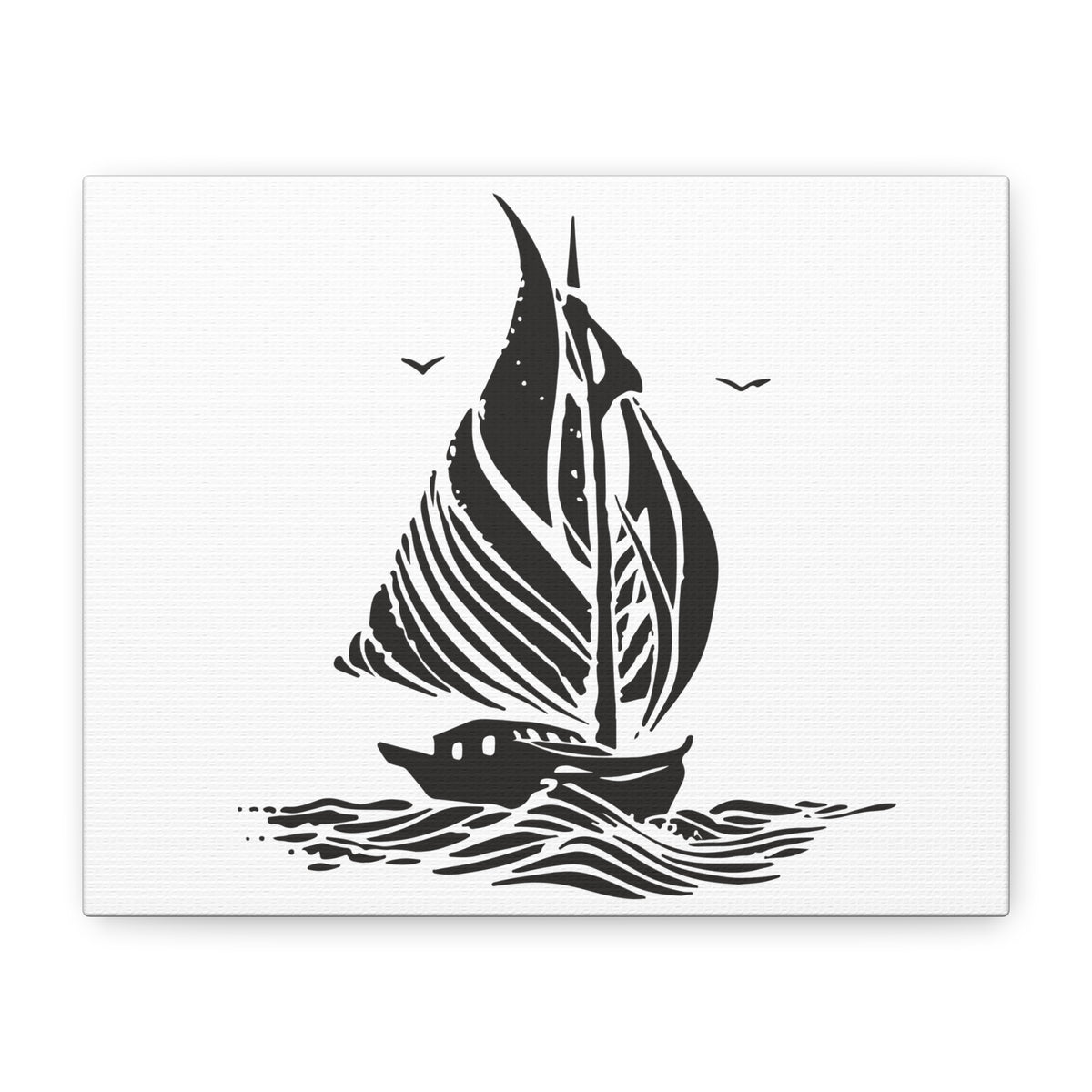 Minimal Sailboat Canvas Wall Art
