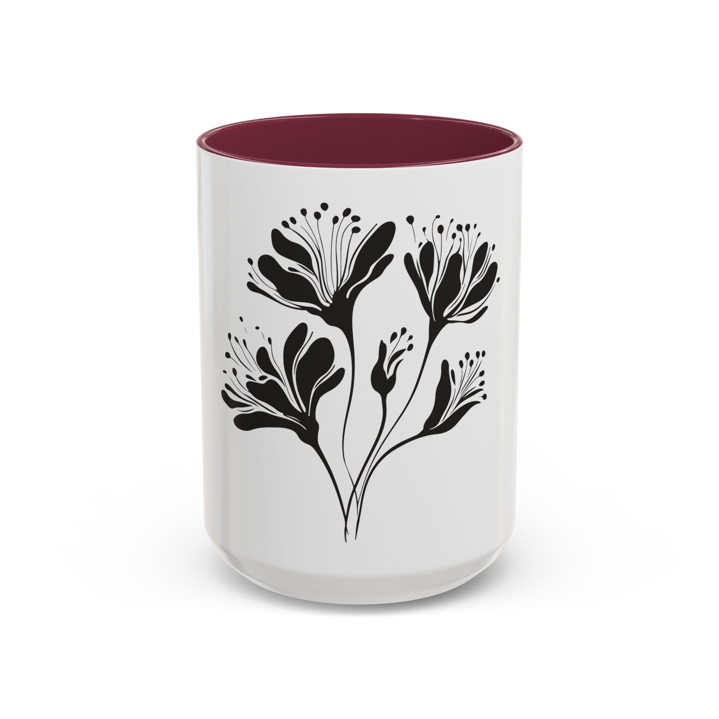 Monochrome Botanical Accent Mug