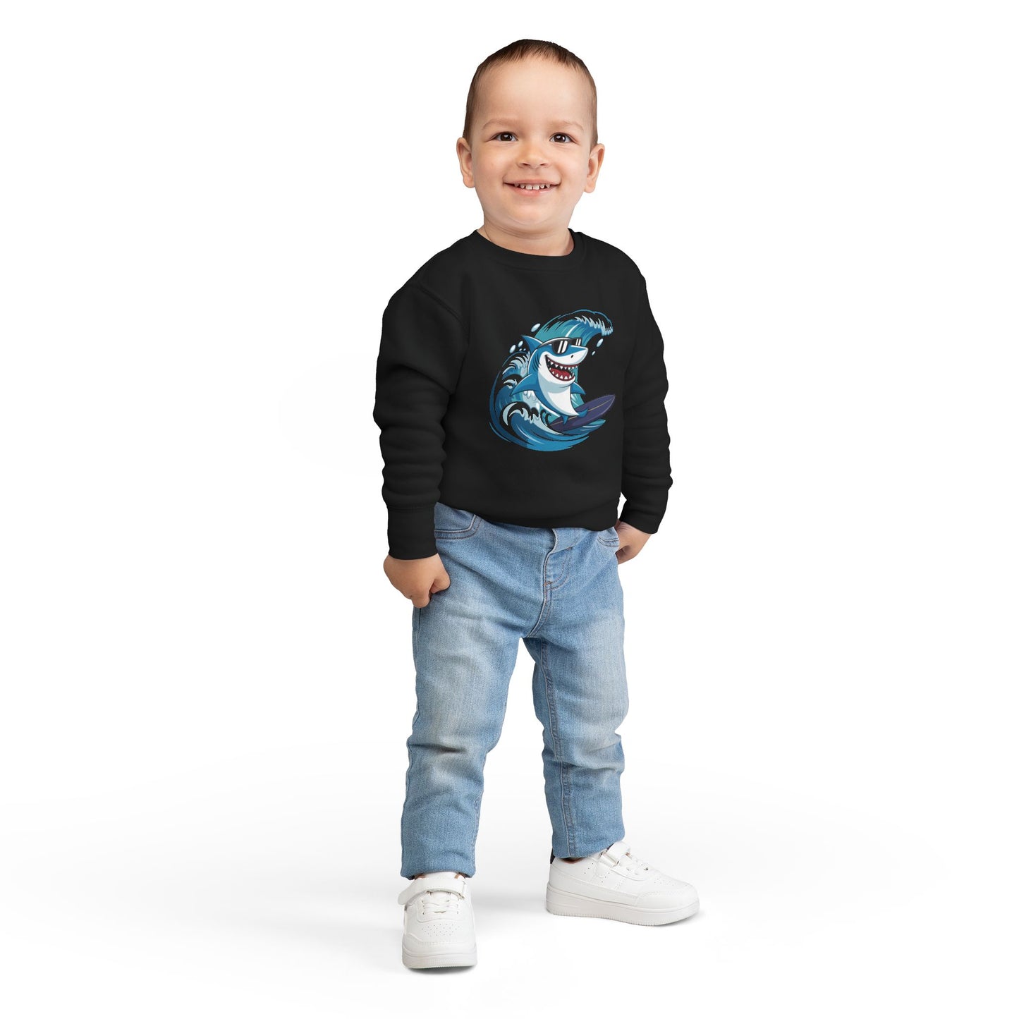 Surfing Shark Toddler Crewneck Sweatshirt