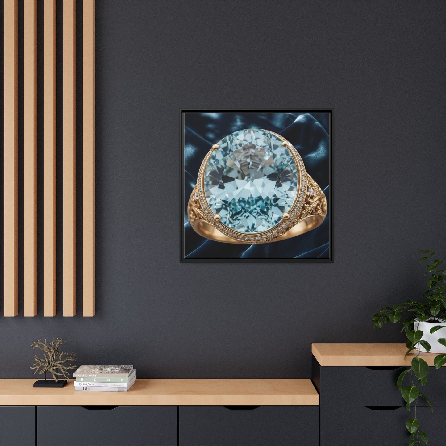 Radiant Aquamarine Ring Canvas