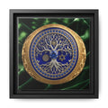 Sapphire Tree of Life Medallion Emerald Satin Canvas