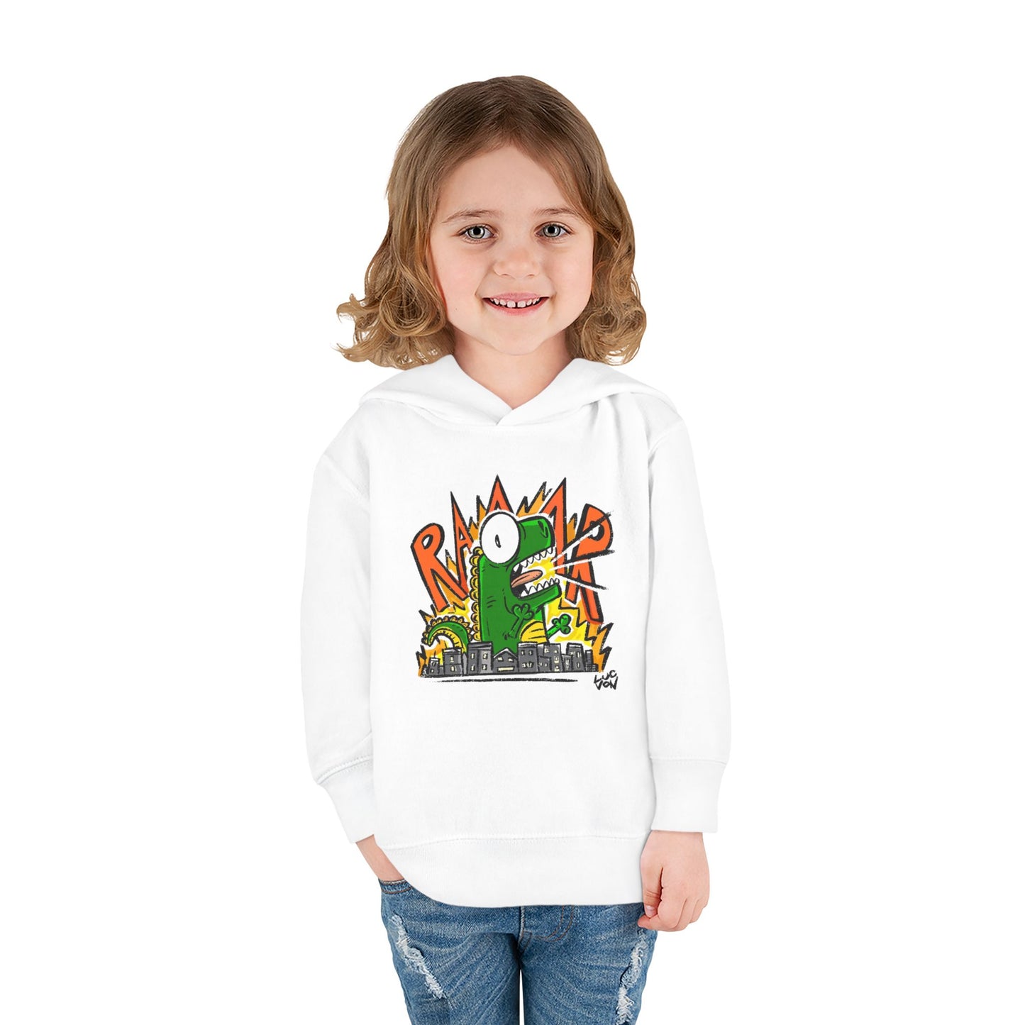 Comic Roaring Dinosaur Toddler Hoodie