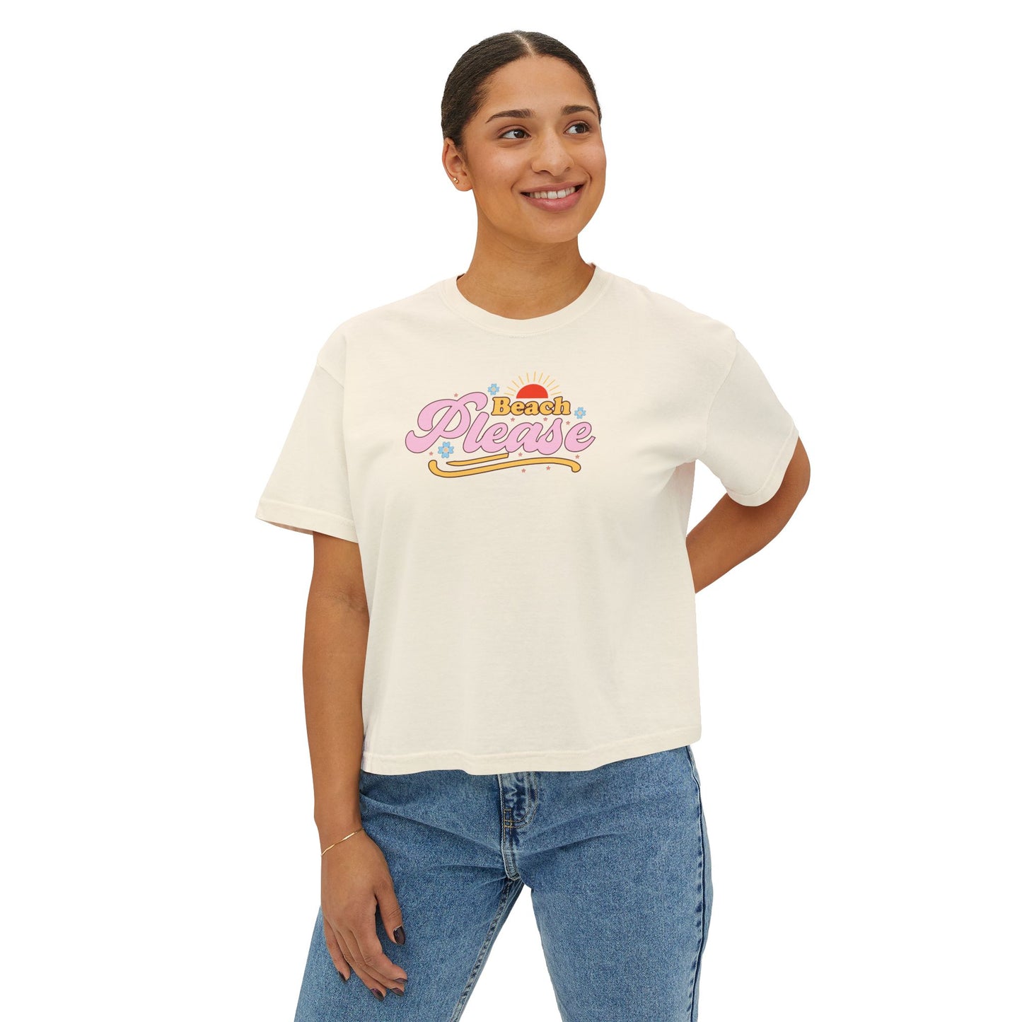 Beach Please Boxy Tee