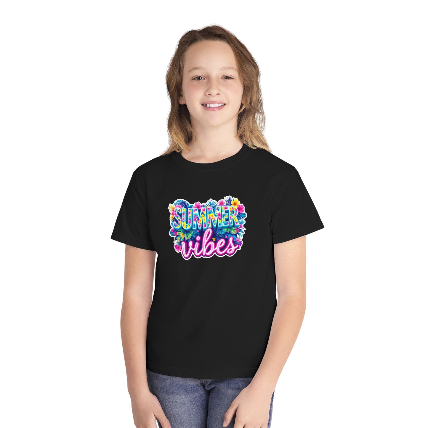 Summer Vibes Floral Youth Tee