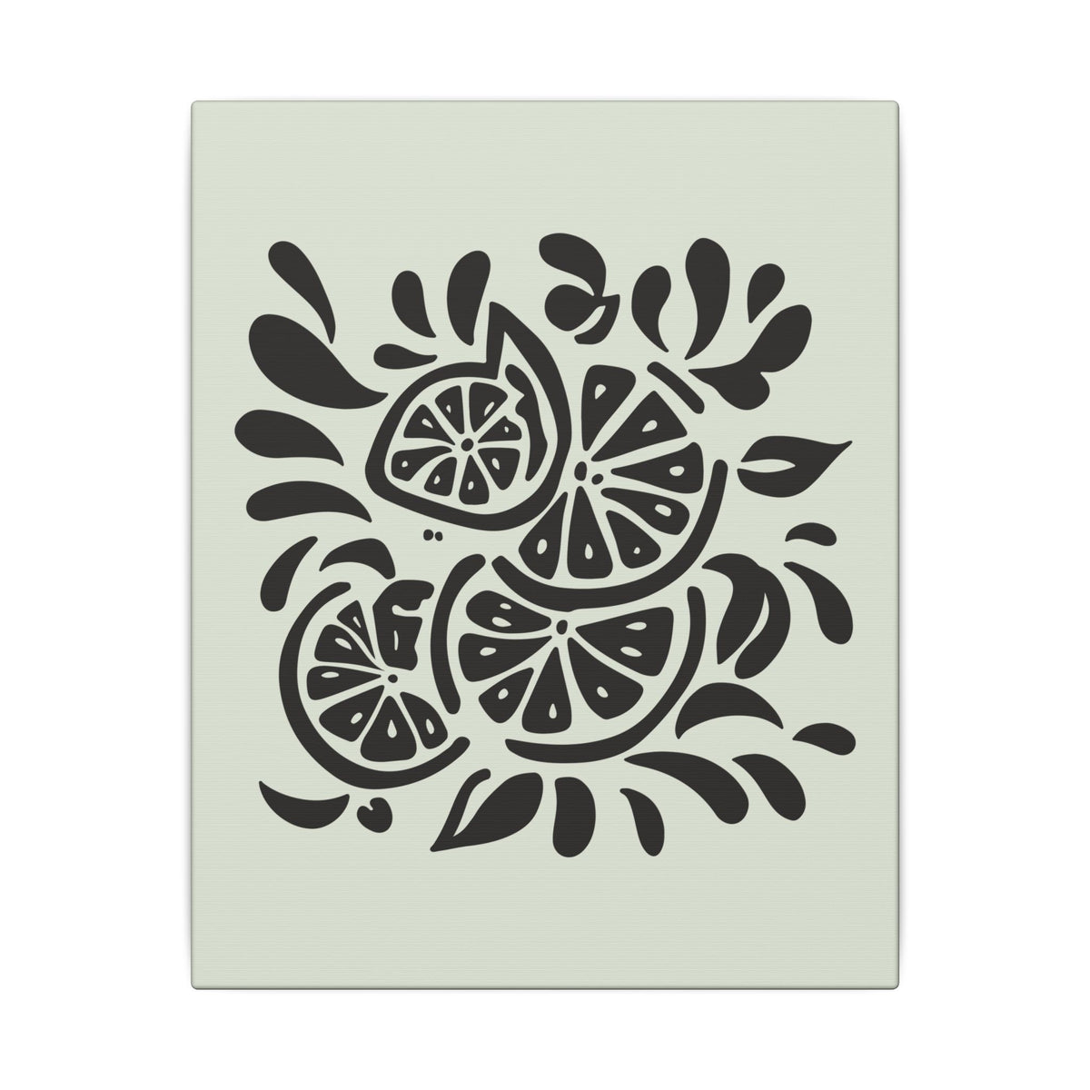 Monochrome Citrus Slice Canvas Print