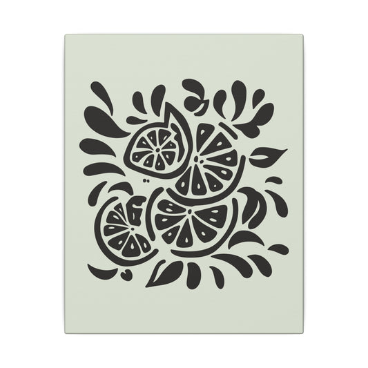 Monochrome Citrus Slice Canvas Print