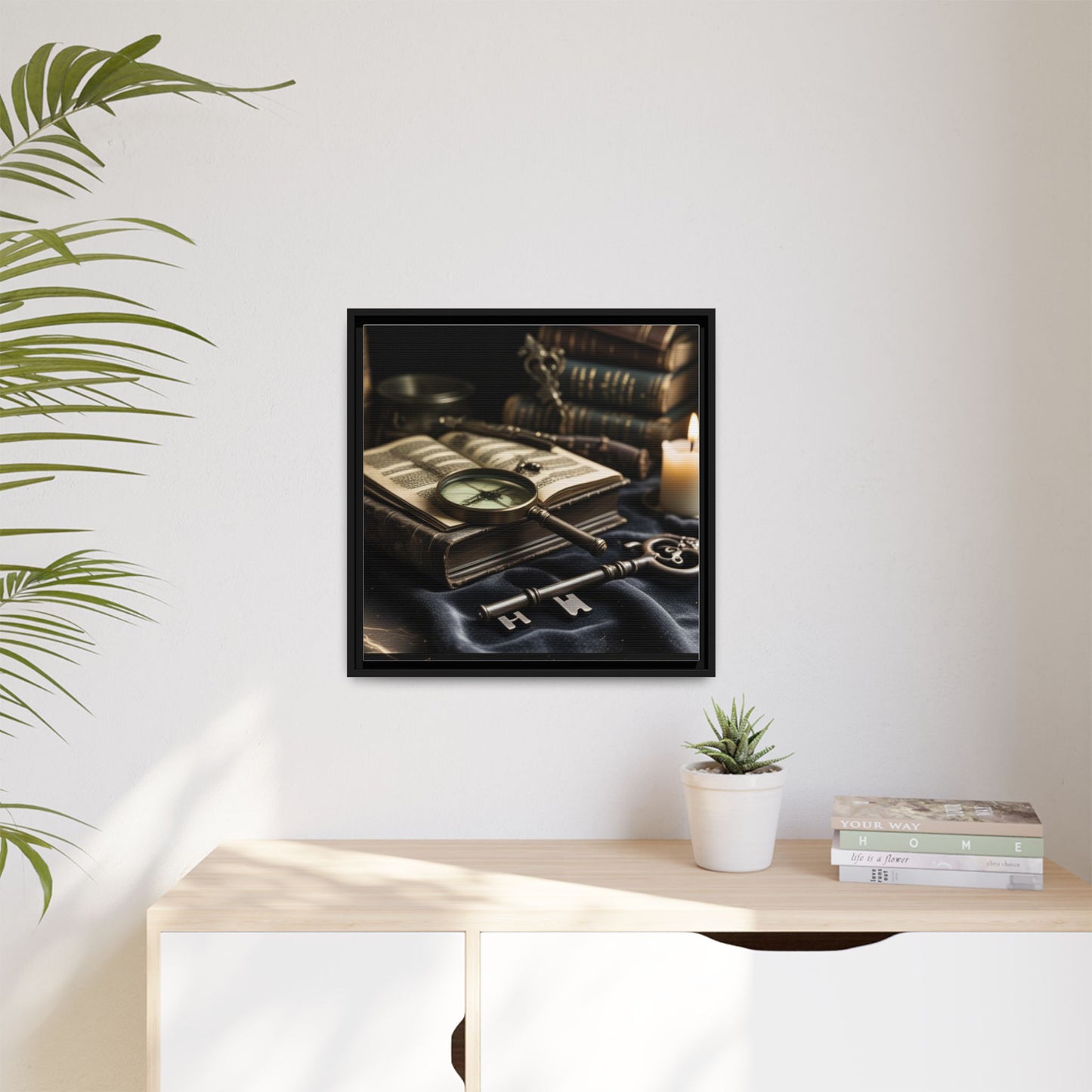 Vintage Detective Still Life Framed Canvas