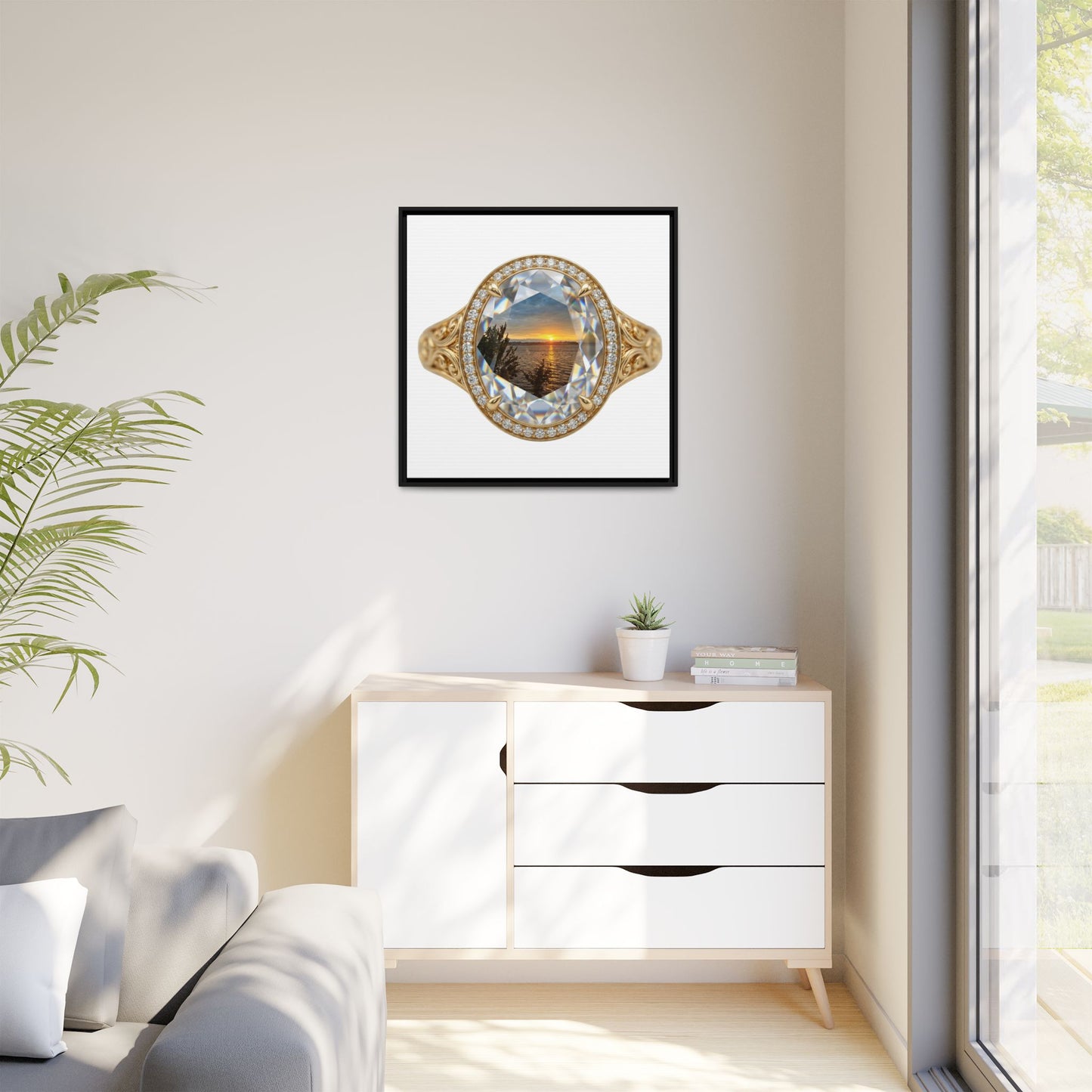 Mountain Lake Sunset Signet Canvas