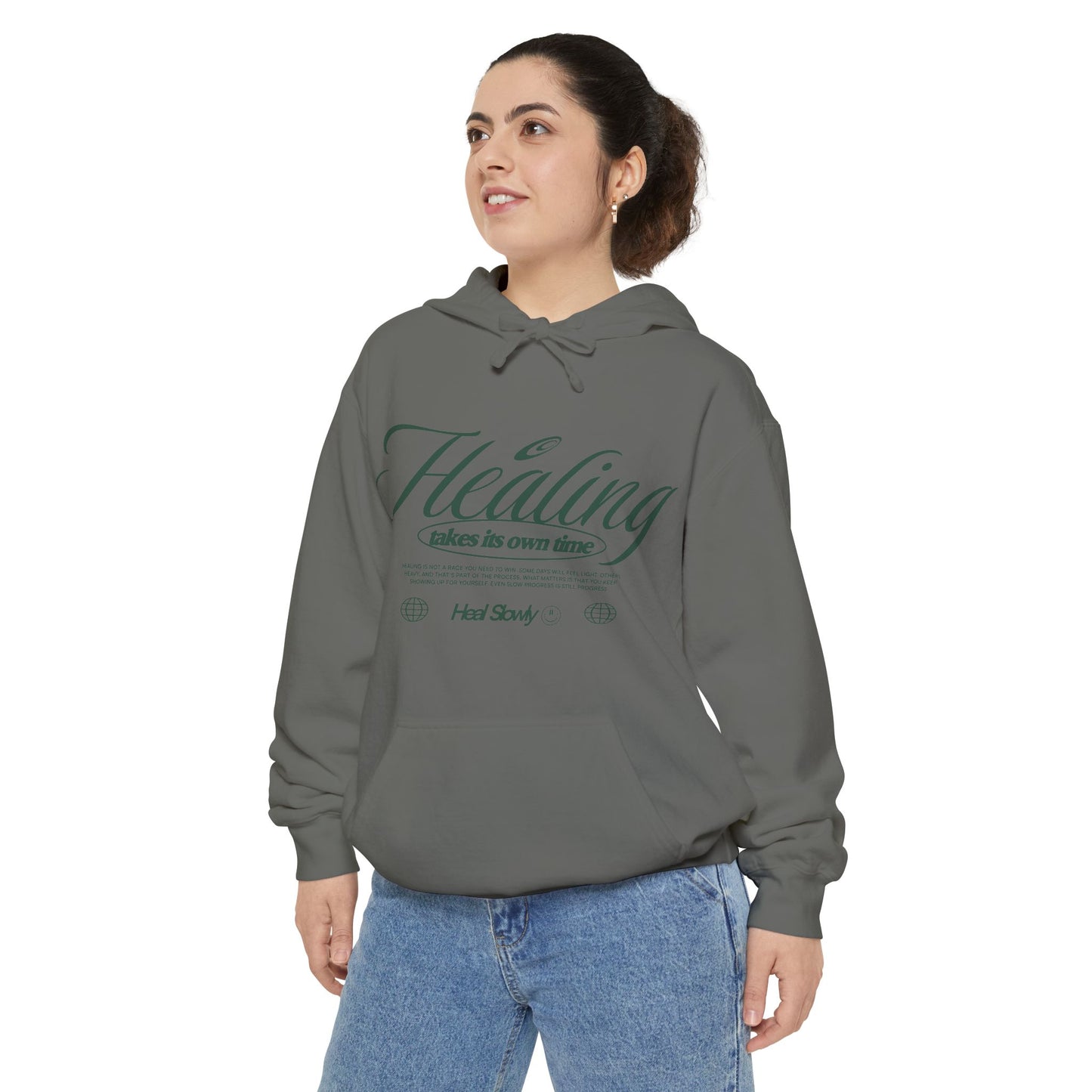 Healing Graphic Garment-Dyed Hoodie