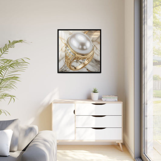 Pearl Ring Marble Surface Framed Canvas