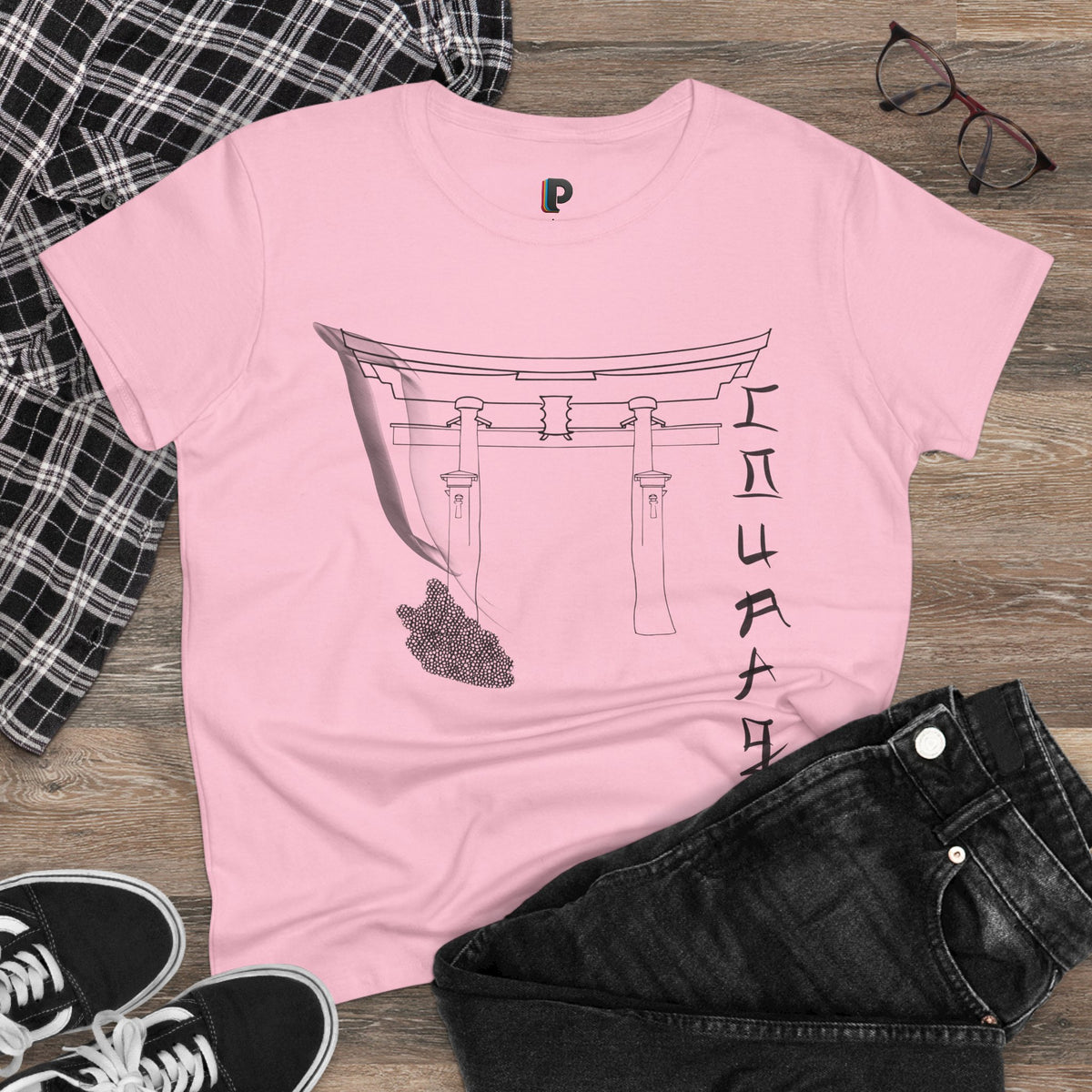 Minimal Torii Gate Ink Sketch Women’s Tee