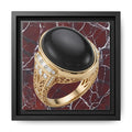 Burgundy Vein Onyx Ring Framed Canvas