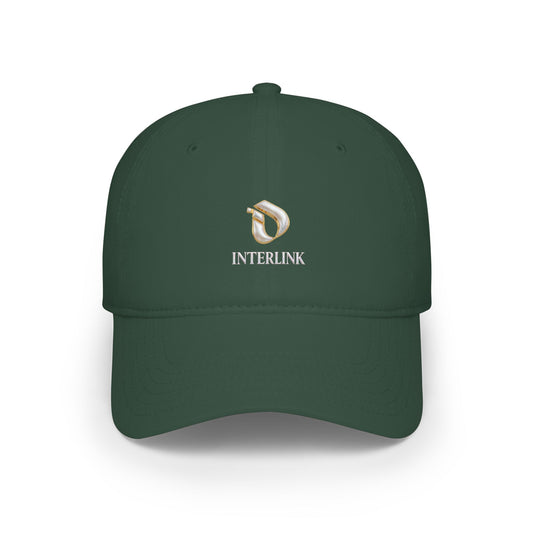 Pearl Motif Low-Profile Interlink Cotton Twill Cap