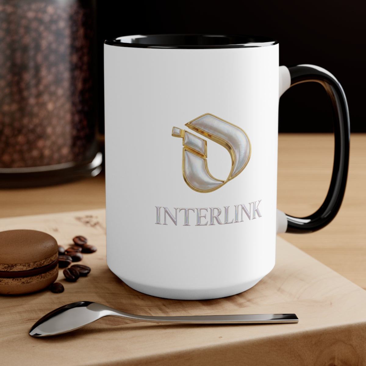 Pearl Glow Interlink Color Accent Ceramic Mug